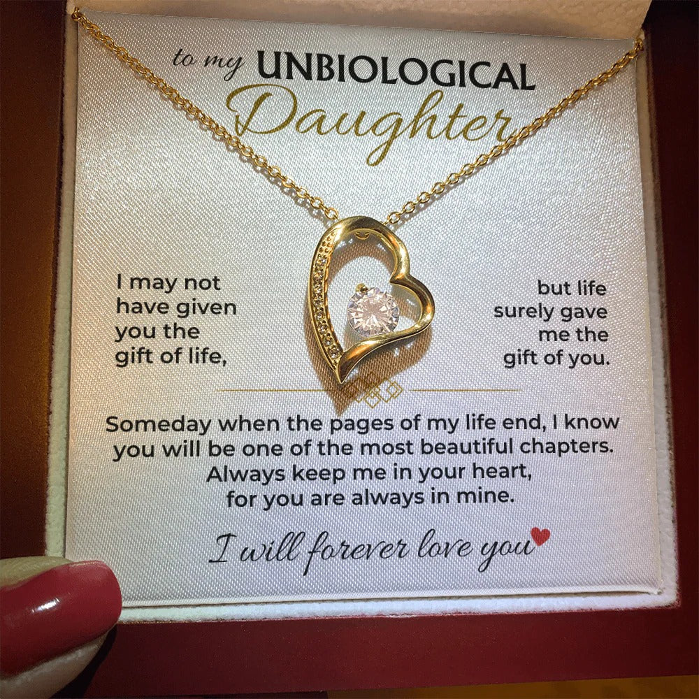 To My Unbiological Daughter Necklace – A Gift of Love & Forever Bond