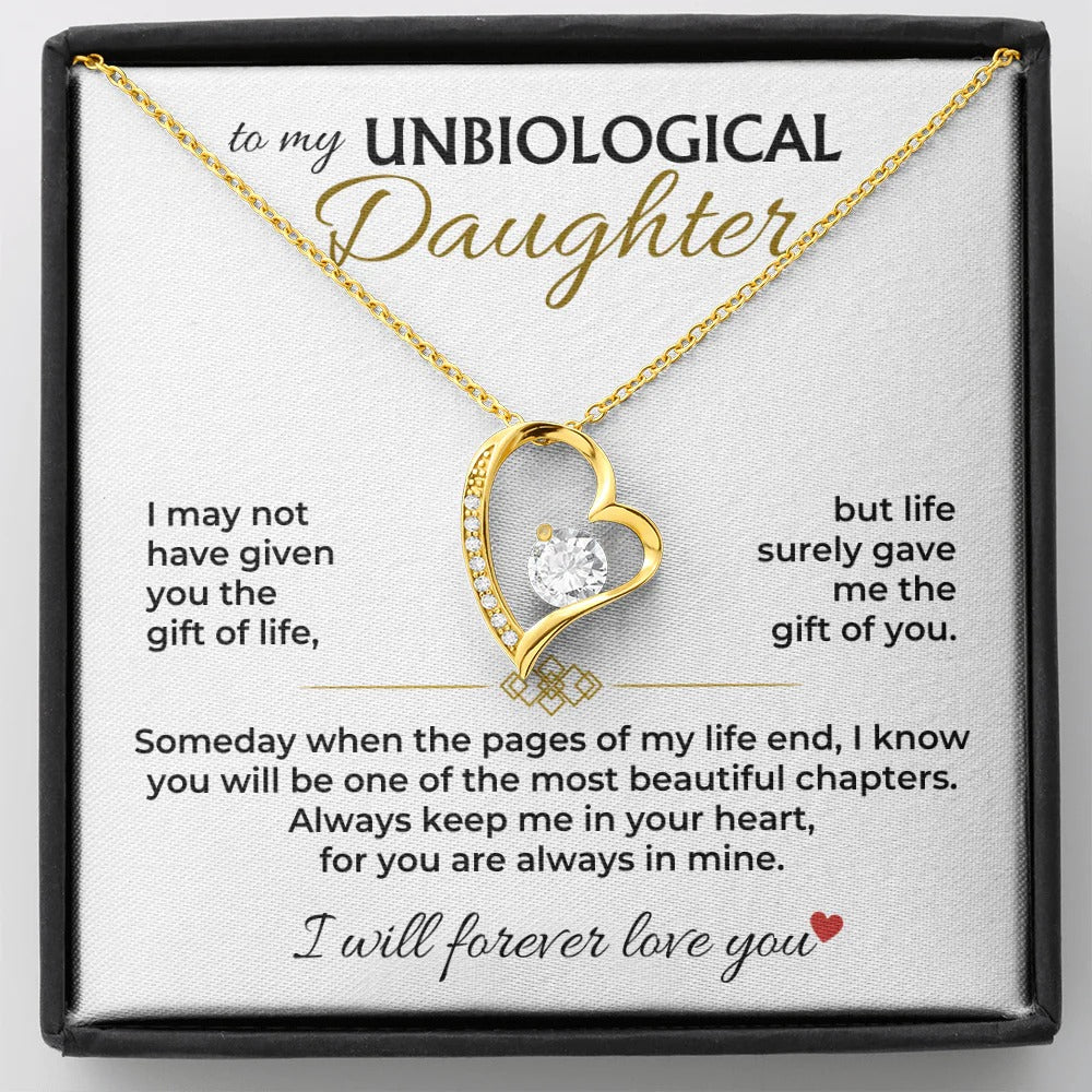 To My Unbiological Daughter Necklace – A Gift of Love & Forever Bond