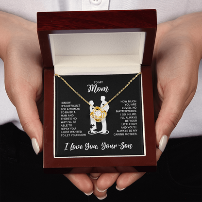 yellow-gold-love-knot-necklace-for-mother 